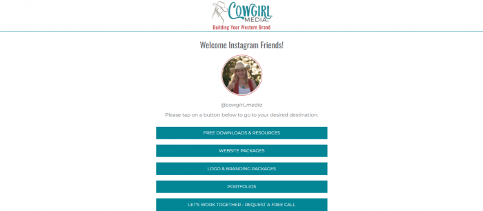 Instagram landing page