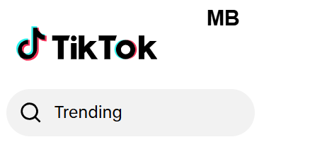 A screenshot of the TikTok interface showing the TikTok logo and a search bar with the word "Trending" inside. This illustrates how users can find trending topics on TikTok, a crucial strategy to grow followers. Incorporating trending content is a proven method for increasing your TikTok follower count, including options for free followers on TikTok, boosting TikTok follower count history, and understanding trends to get free TikTok followers.